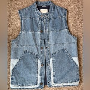 Sun & Stone Brill Pieced Colorblocked Denim Vest Men’s M NWOT
